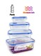 4 pieces crisper box food container - Clear/Blue