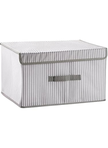 HALAMODO Large Storage Bins with Lids, Shelf Basket, Decorative Storage Container for Wardrobe Closet Shelves, Bins for Closet Organization Storage Box(46.5x36x26.5cm)