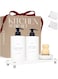 FINESSY Kitchen Soap Dispenser Set with Tray White, Farmhouse Dish and Hand Soap Dispenser Set with Tray for Kitchen, Hand Soap Dispenser with Tray, Lotion, Hand and Dish Soap Dispenser Set Container