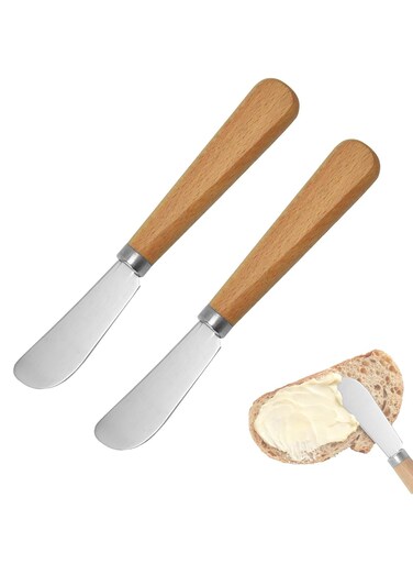 2PCS Butter Knives, 7 Inches Butter Knife Spreader, Spreader Old Fashioned Pastry Knife, Easy Spread and Rust Resistant for Bagels, Sandwiches