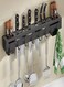 Stainless Steel Wall Mounted Knife Storage Rack Black 50cm