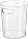 Small Trash Can Plastic Wastebasket 21.5X27Cm Round Garbage Container Bin With Handles For Bathroom, Bedroom, Kitchen, College Dorm, Office, Craft Room - Clear