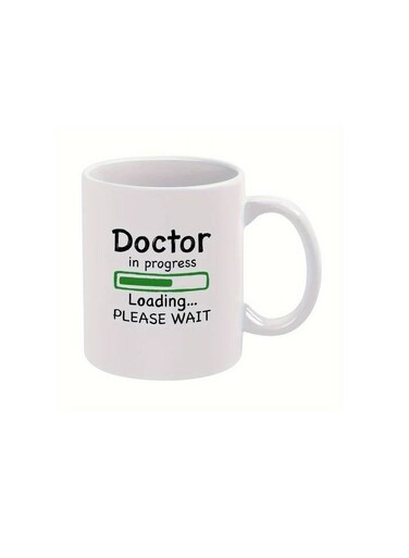 PRINTED DESIGN Ceramic Coffee Mug 11 oz - Humorous Doctor in Progress Loading Graphic - Ideal Gift for Medical Students, Future Doctors, PhD Candidates - Durable Drinkware, No Assembly Required, No Accessories
