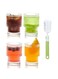 seven Origami Style Glassware Set - 4 Pack 200ml Drinking Glasses and a Cup Brush, - Elegant Vintage Ripple Design - Ideal for Weddings, Water Bars, and Juice