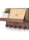 Emapoy Key Holder for Wall, Decorative Mail Organizer Wall Mount with 5 Key Hooks for Home Decor for Living Room, Farmhouse Apartment Essentials (Brown)