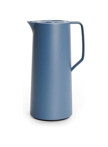 Emsa N41703 Motiva Vacuum Jug   1 Litre Quick Press Closure 12 Hours Hot, 24 Cold Glass Bulb Made in Germany Nordic Design North Blue