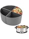 ALMEKAQUZ Slow Cooker Liners,4 In 1 Silicone Crock Pot Liner Fits 6-8 QT,Reusable &amp; Leakproof Slow Cooker Divider Insert for Crock pot,Cooking Liner BPA Free,Dishwasher Safe