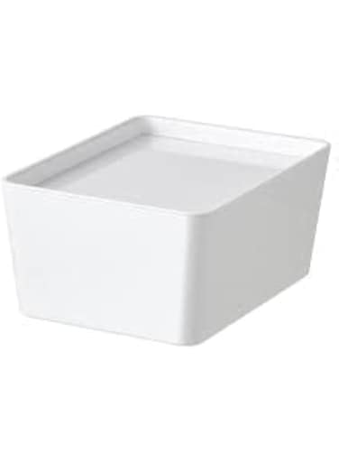 Graidient span ikeaKUGGIS Box with lid, white13x18x8 cm (5x7x3 &frac14; )