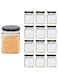 12Pcs 4oz square jar with black sealed metal regular lid sealed transparent glass jar, used as dessert, coffee beans, seasoning, honey, jam, jelly