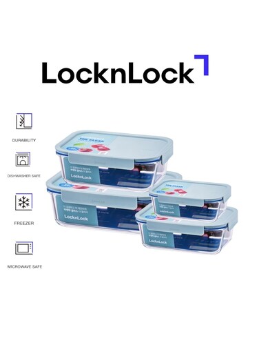 The Clear Glass Rectangular Mint Pack &acirc;&euro;&ldquo; 160ml, 380ml, 630ml &amp; 1L
