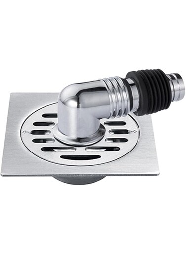 Dengofng Washing Machine Floor Drain Cover Easy Clean Home with Pipe Connector Square Bathroom Sink Drain Strainers(Silver)