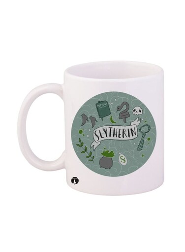 Harry Potter Slytherin House Printed Mug White/Green/Black