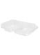 TRAYS ONLY: Futura 14 Ounce Trays For Meal Prep Boxes, 100 Microwavable Trays For 34 Ounce Boxes - Boxes Sold Separately, 2 Compartments, Clear Plastic Food Trays