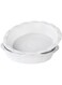 SPNOR Ceramic Pie Pans for Baking, 22CM Pie Plate for Apple Pie, Round Baking Dish, 36 Ounce Fluted Dish Pie Pan, Set of 2, White