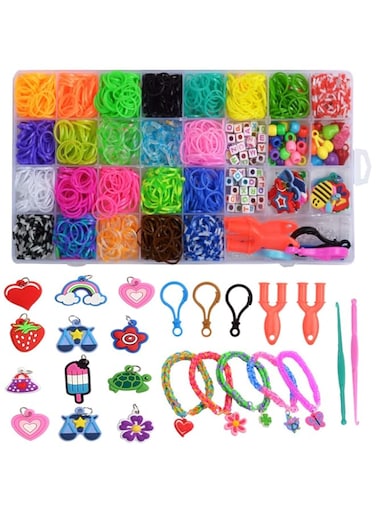 ECVV 2000Pcs Colorful Loom Bands Kit Rubber Bands for Bracelet Making Kit DIY Art Craft Kit Rubber Band Refill Kit for Girls &amp; Boys