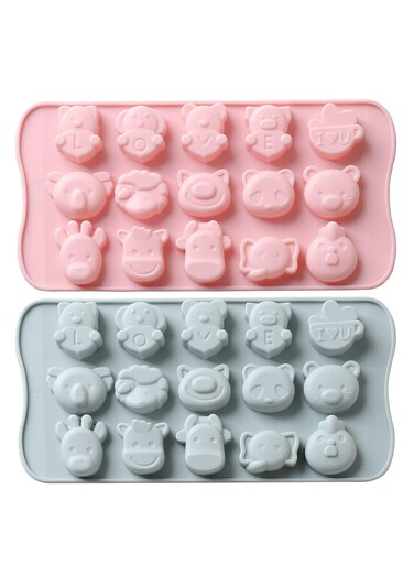 2 Pieces Non-stick Candy Chocolate Jelly Silicone Molds Ice Cube Tray for Cake Cookies Candy Jelly