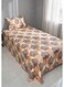 Single size Cotton Blend Flat Bedsheet Set 144 Thread Count Leaf Printed Design 130x240 cm