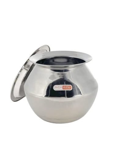 Handy Pot Stainless Steel Rice pot Pongal Kalam with Lid 2 Liter