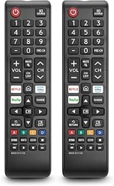 GNAFOTU 2 Pack Replacement for Samsung TV Remote Control for All Samsung TV Remote,Replacement Compatible for All Samsung Smart TV, LED, LCD, HDTV, 3D, Series TV (Black)