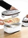 YAH Leak-Proof Bento Lunch Box - 2 Layers and 6 Compartments, Model: LunchMate - Microwave &amp; Dishwasher Safe, Includes Spoon &amp; Fork - Convenient Handle for School, Work, and Travel