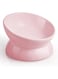 Excefore Elevated Ceramic Cat and Small Dog Bowl, 5 Oz Anti-Vomiting Water Dish, Tilted Design for Spine Protection, Pink Color