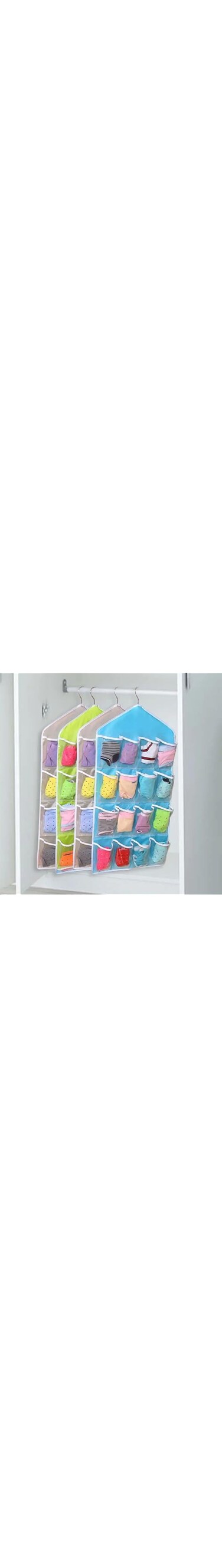 TecheiTulip 16 Pockets Wall Hanging Storage Bags Cosmetics Toys Bags Mounted Wardrobe Organizer Underwear Sock Jewelry Sorting Bags Organizer for Jewelry Makeup Storage Closet Organizers for Socks