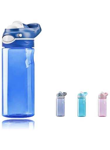DEARART 500ml Blue Water Bottle Without Straw, BPA Free 100% Leak proof and Lock-key, Has Handle Easy Carried, Suit Home Travel School Office Sports etc.