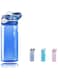 DEARART 500ml Blue Water Bottle Without Straw, BPA Free 100% Leak proof and Lock-key, Has Handle Easy Carried, Suit Home Travel School Office Sports etc.