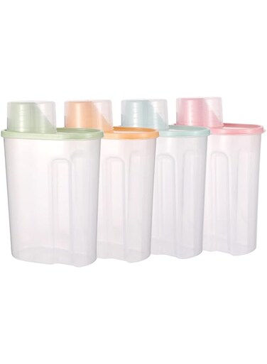 Red Dot Gift Pack of 4 Rice Storage Container,Cereal Containers Set (2.5L*4 Units a Set) with Measuring Cup Plastic Storage Containers (RDFC-4)