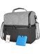 JHeart Insulated Lunch Bag for Women &amp; Men with Ice Pack - Cooler Bag for Office &amp; School, Leakproof Lunch Box Bag with Adjustable Shoulder Strap for Kids &amp; Adult (Grey)