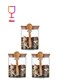 Set of 3- 1000 ML Borosilicate Square Glass Food Storage Jar with Bamboo Lid and Spoon