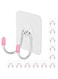 Heavy Duty Self Adhesive Wall Hooks for Kitchen Bathroom - 12 Pack, Max 30lb - Dual Head Design, Reusable Utility Hooks for Keys and More!