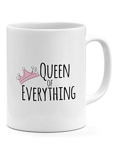papeyone Ceramic Queen Of Everything Pink Crown Girl Mug White