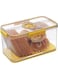 Durku Bread Box,Bread Boxes for Kitchen Counter Airtight, Time Recording Bread Storage Container with Lid, Bread Keeper for Homemade Bread, Toast, Bagel, Donut and Cookies (Yellow)