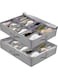 QYINXIU Shoe Organizer Under Bed, Under Bed Shoe Storage Organizer Set Of 2, Under Bed Shoe Storage Organizer, Foldable Fabric Shoes Containers Box With Clear Cover-Grey Color