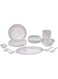 Royalford Melamine 35 pcs Melamine Ware Dinner Set, White, RF6971