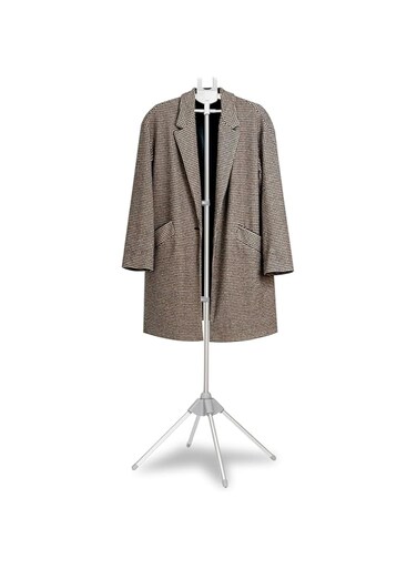 Beauenty Hanging Ironing Machine Coat Hanger, Clothing Accessory Holder with Portable Ironing, Height-Adjustable Ironing Cloths Rack, Black (Style 2)