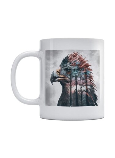 Eagle Printed Mug White/Grey/Pink
