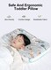 30x50cm Ergonomic Baby Pillow Kids Pillow Spine Support Protection Soft Breathable Toddler Pillow Safe Ergonomic Sleeping Pillow For Children Boys Girls Infants Pillow For Aged 0-6-Year-Old Machine Washable Toddler Bed Pillows