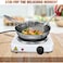 1000W Single Electric Hot Plate with Adjustable Thermostat Portable Cooking Burner White
