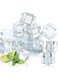 Khazna 50 Pcs Reusable Plastic Ice Cubes,Clear Acrylic Fake Ice Cubes,Artificial Square Crystal Fake Ice Cubes for Photography Props Home Decoration Wedding Centerpiece Vase Fillers (20MM)