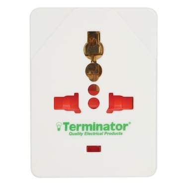 Terminator 3 Way Universal Multi Adaptor with Indicator Plug 13A
