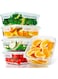 BEWAVE Glass Food Storage Containers with Snap Locking Lids, 4 Pack 1000ml Meal Prep Container, BPA Free&amp; Leak Proof