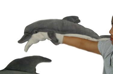 Hansa Dolphin Afalina Plush Hand Puppet 59 cm Realistic Soft Toy Large Ocean Animal Puppet
