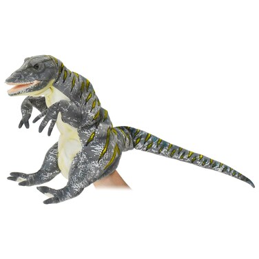 Hansa Dilophosaurus Dinosaur Plush Toy   50 cm Realistic Dinosaur Puppet   Soft Safari Animal Plush