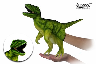 Hansa Creation Tyrannosaurus Rex Hand Puppet Plush   50 cm Realistic Dinosaur Soft Toy   Interactive Play for Kids