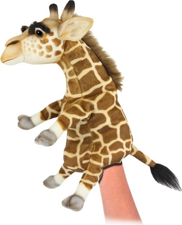 Hansa Giraffe Hand Puppet 33 cm Realistic Soft Plush Puppet Toy for Kids &amp; Imaginative Play