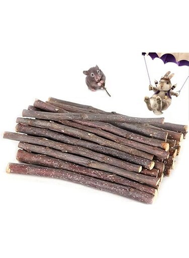 Holahoney 100g Natural Apple Sticks Pet Chew Toys Small Animals Molar Wood Treats Toys for Rabbits, Chinchillas, Guinea Pigs, Hamsters and Other Small Animals Treats-Apple Sticks (Apple Sticks 100g)