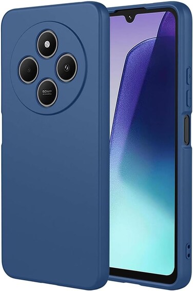 Case for Xiaomi Redmi 14C / Poco C75 Cover, Liquid Gel Rubber Bumper Case with Soft Microfiber Lining Cushion Slim Hard Shell Shockproof Protective Cover for Xiaomi Redmi 14C / Poco C75 (Blue)