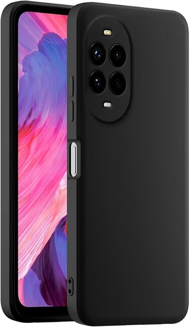 Case Compatible with Huawei Nova 13 Pro, Silky-Soft Touch Full-Body Protective Phone Silicone Case, Shockproof Cover with Microfiber Lining Case For Huawei nova 13 Pro (Black)